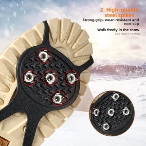 Five Tooth Ice Spikes for Shoes Winter Walking Traction Cleats Non Slip
