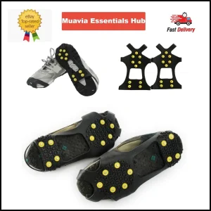 Ice Crampons - Winter Shoe Spikes for Non-Slip Grip - Outdoor Use